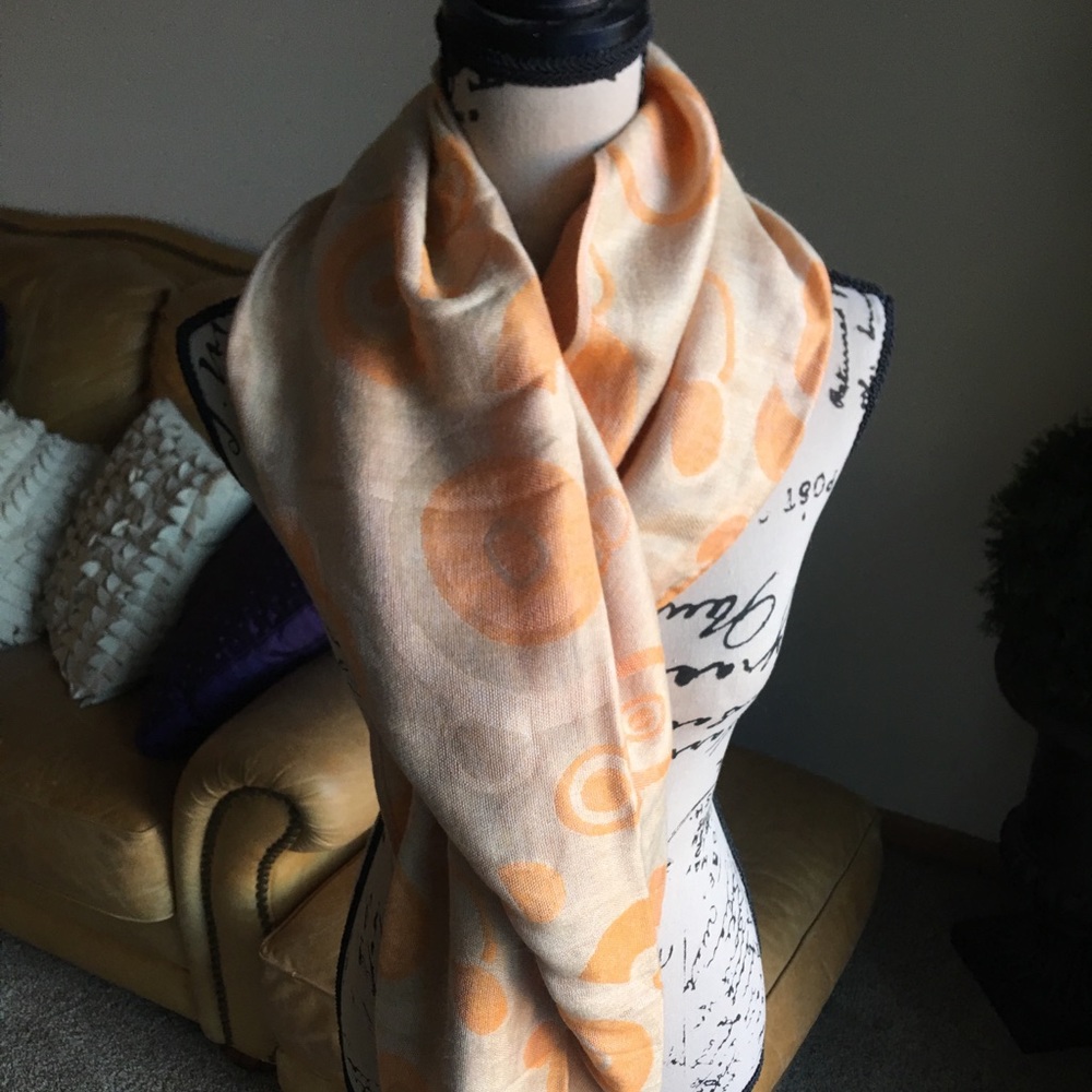 Pashmina shawl orange and beige